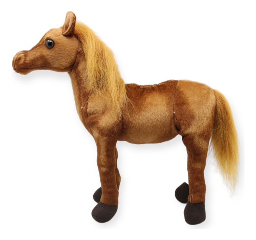Caballo De Peluche Café Con Sonido Suave Juguete De 32cm Color Marrón