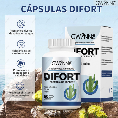Gwynne Difort, Reduce El Azúcar En La Sangre, Calmante, Life Extension 60 Cápsulas 3pcs