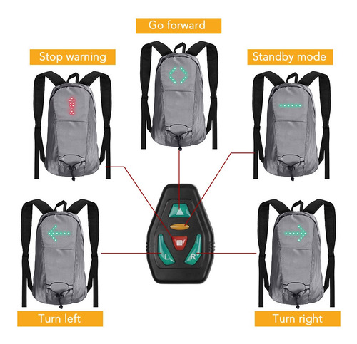 Led Turn Signal Bike Pack 15l Led Backpack With Direction