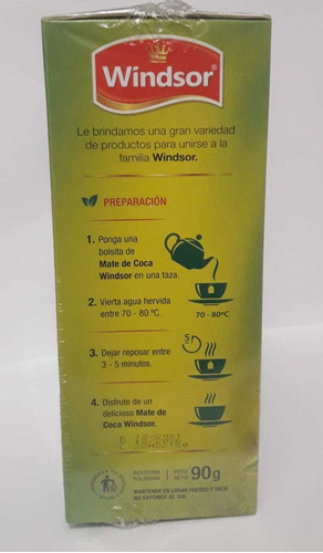 Imagen 8 de 9 de Te Windsor Mate De Coca 100 Saquitos