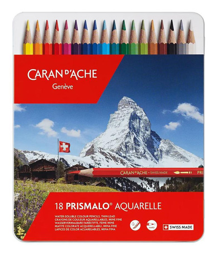 Lápis De Cor Aquarelável Caran D'ache Prismalo 18 Cores