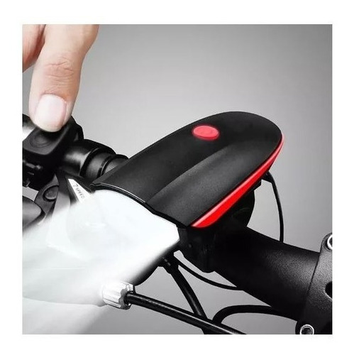Luz Linterna Blanca Con Pito Bicicleta Recargable 250 Lumens