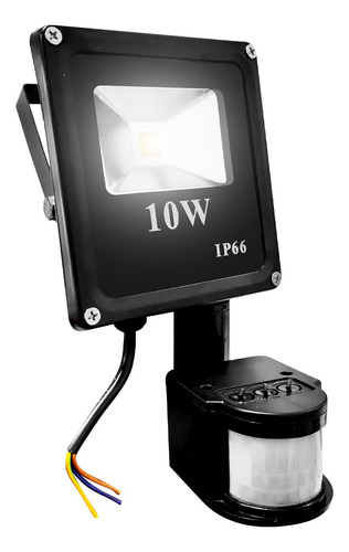 Reflector Led 10w Sensor De Movimiento Exterior Ip66 Frio