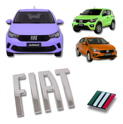 Emblema Mobi Cromado Fiat Mobi Argo Cronos Original