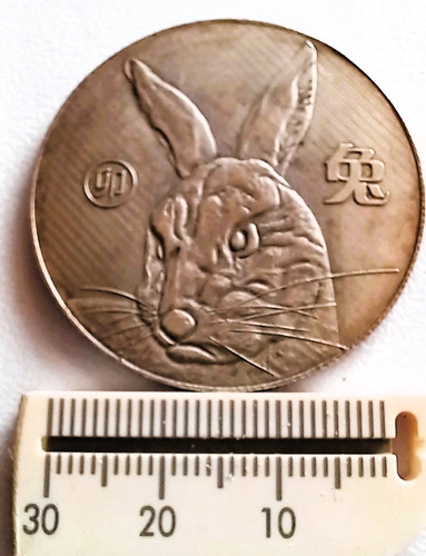 Conejo Amuleto Chino Del Zodiaco 3,5 Cm Diámetro
