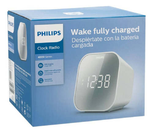 Radio Reloj Philips Tar4406 Fm/usb Bivolt Blanco