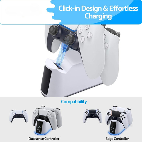 Estación De Carga Mando Joystick Para Control Ps5 Rgb