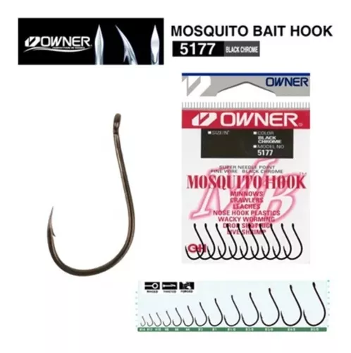 Anzol Owner Mosquito Hook N°08 - 10 Un Made In Japan