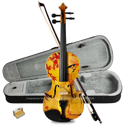 Violin 4/4 Acustico Superior Diseño Dibujos Estuche Arco 