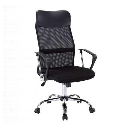 Silla De Escritorio Imback Ejecutiva Mesh Negra Con Tapizado De Mesh Y Cuero Sintético