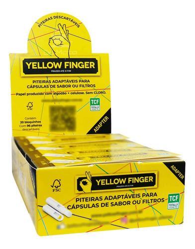 Caixa De Piteira Adaptável Yellow Finger - Atacado Tabacaria
