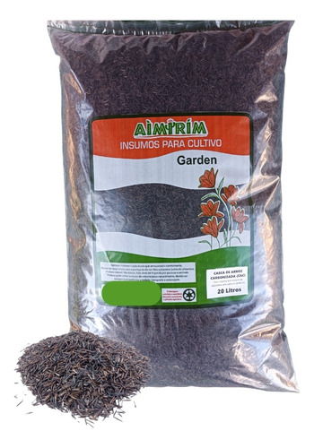 20 L Casca Arroz Carbonizada Substrato Orgânico 2 Kg