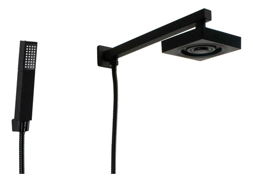 Ducha Autolimpante Preto Abs Com Ducha Manual 3 Jatos Abs