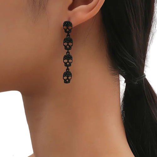 Aretes De Esqueleto Sirena Flexibles Calavera Halloween Moda