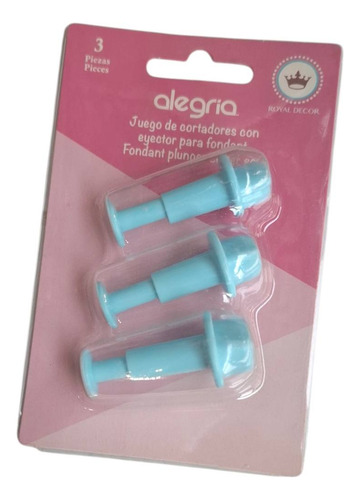 *kit 3 Cortadores Expulsores Corazones Mini Icing Fondant