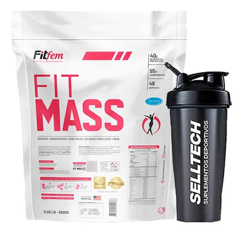 Proteína Fitfem Fit Mass 5kg Vainilla + Shaker