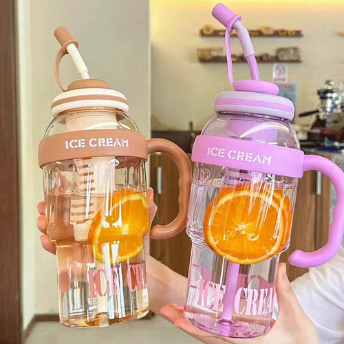 Botella Taza Vaso Ice Cream 1.4 Litros Ice Cream Con Popote