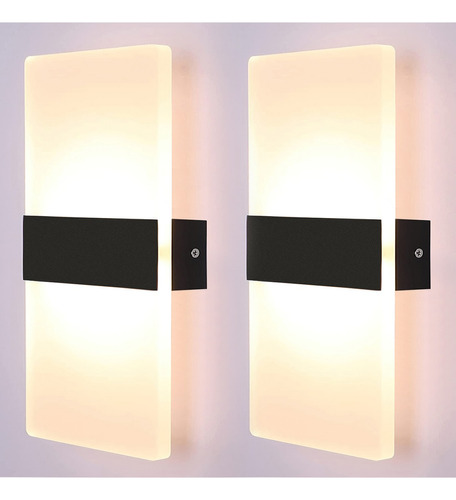 Lámpara De Pared Interior Acrílico Modernas Hogar Led 2pcs