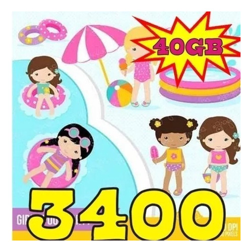 Kit Scrapbook Fiesta Piscina + 3400 Imagenes Cli