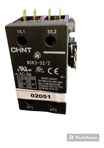 Contactor Para Aires 2x32 24vac Nck3 Chint. 02051