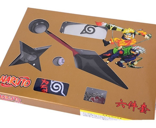 Set Naruto Shuriken Kunai Collar Anillo