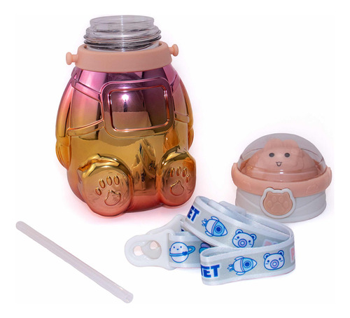 Botella De Agua Infantil Colores Tornasol Astronauta 800ml A