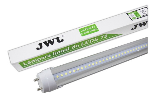 Tubo Led T8 Transp. 32w L/blanca 120cm 5pz C/conectores. Jwj