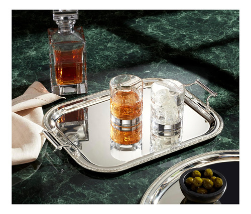 Bandeja Plateada Rectangular De Reed & Barton Con Manijas, 1