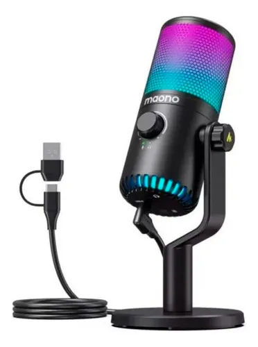 comprar MAONO Micrófono PC para Gamer, Micrófono USB Condensador Programable con Luz RGB, Silencio, Ganancia, Monitoreo, Control de volumen para Streaming, Podcast, Twitch, YouTube, PS4 PS5, DM30RGB