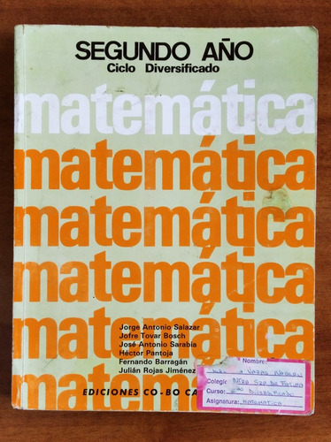 Matemática 2do Año C. D / Jorge Salazar - Jofre Tovar / Cobo