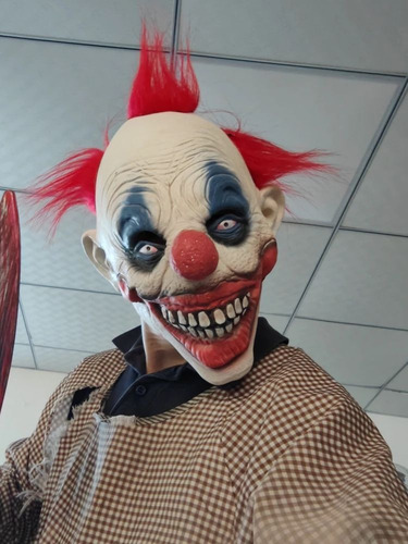 Máscara De Terror Killer Clown De Látex Con Pelo Espeluznant