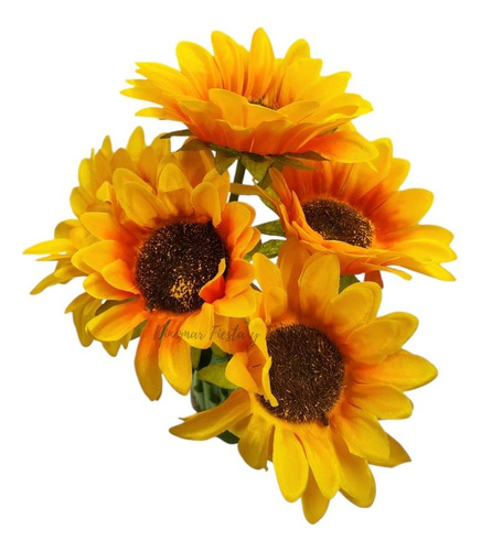 Maceta De Girasoles Flor Artificial Decoracion 2pz Flores 30