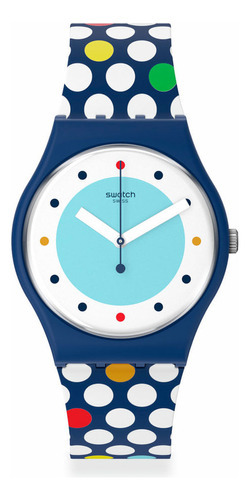 Reloj Swatch Mujer The May Collection Spots Of Joy So28n115 Color de la malla Azul Color del bisel Azul Color del fondo Blanco