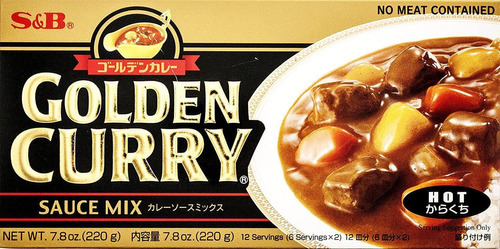 Tempero Golden Curry Amakuchi Picante Nível Forte S&b - 220g