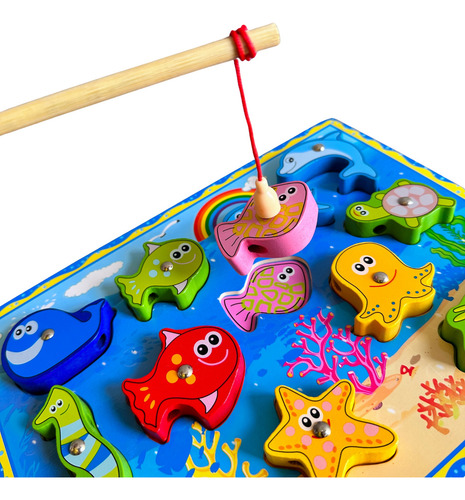 Jogo Pesca Divertido De Encaixe Com Alinhavo Lousa Desenhar