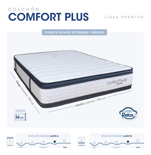 Colchón Espuma Firme Confort Plus Doble Pillow Top Cassata