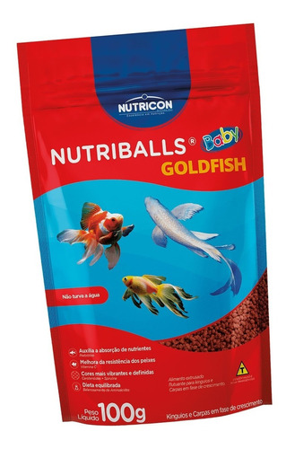 Ração Nutricon Nutriballs Baby 100g Kiguios E Carpas