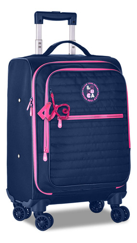 Mochila Mala Luluca Rodinhas 360 Escola Lancheira Estojo Cor Azul Desenho Do Tecido Liso