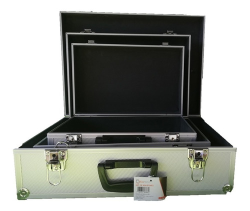 Maletin Aluminio 33 Con Llaves Caja De Herramienta Notebook Color Gris
