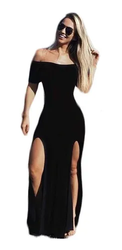 Vestido longo sales duas fendas