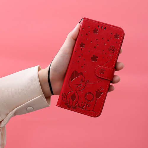 Funda Tipo Cartera Para Huawei Honor Series, De Piel Sintética De Alta Calidad, Con Tapa Y Ranura Para Tarjetas, Color Rojo
