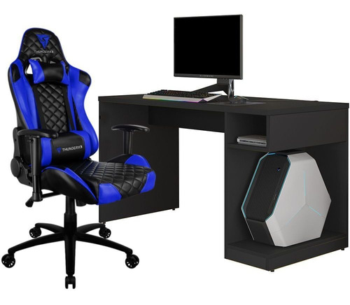 Mesa Pc Gamer Legend Pto E Cadeira Tgc12 Thunderx3 Pto Azul