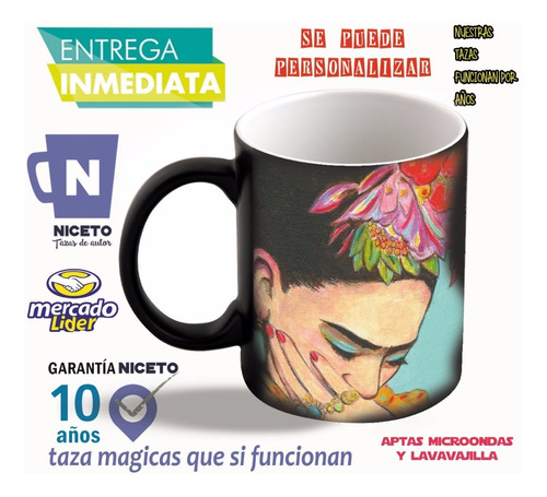 Frida Kahlo Taza Magica + Frase Te Amo Mas ...  Niceto