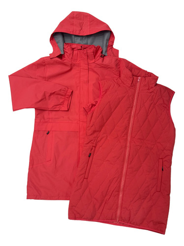 Camperon Tapado Chaleco 2en1 Abrigo Rompeviento Impermeable