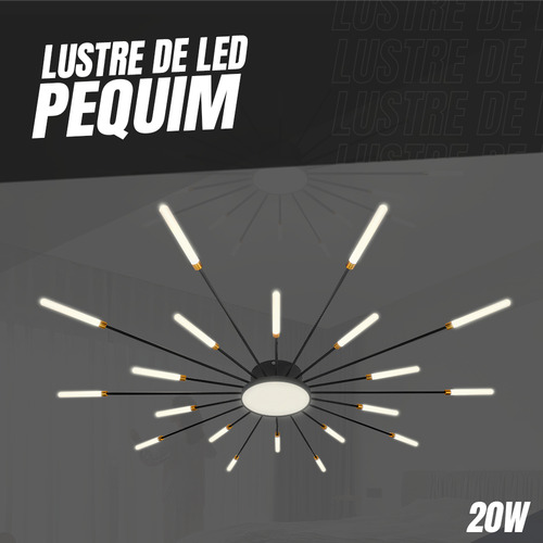Paflon Led Circulo Moderno Luminária Mesa 20 Pontas Sala Teto Sobrepor Com Adaptação Luxo Chip Led Casa Attract 4x4sc