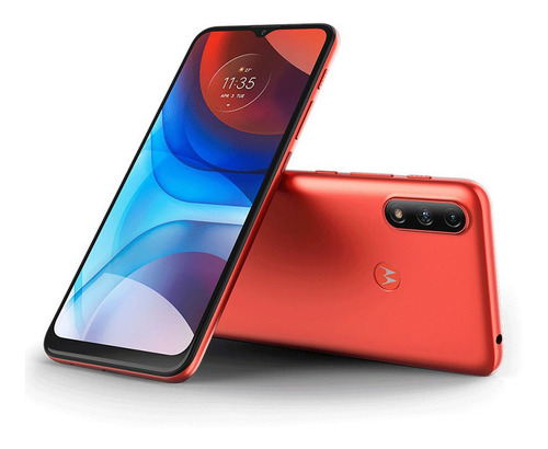 Imagem 2 de 4 de Smartphone Motorola E7 Power 32gb Camera Dup. Vermelho Coral