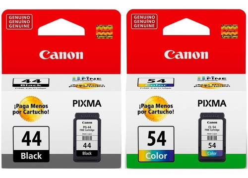 Pack Tinta Canon 44 Negro Y 54 Color Original 12 Cuotas - We