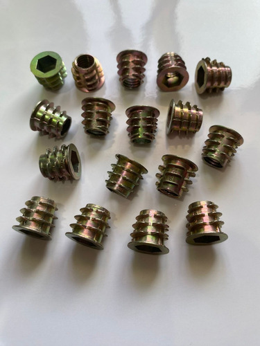 Set 5 Insertos Tuerca Encastre M8x13mm Para Madera, Muebles.