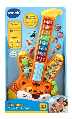 Imagen 4 de 4 de Guitarra Con Luces Y Sonidos Vtech Tigre Rock Importada
