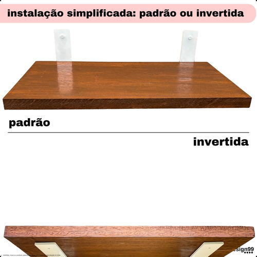 35cm - Mão Francesa Cantoneira Branca Invertida - Rio Design99 - Ferro Aço Suporte Para Prateleira Reforçada Resistente Industrial Madeira Bancada Estante S26